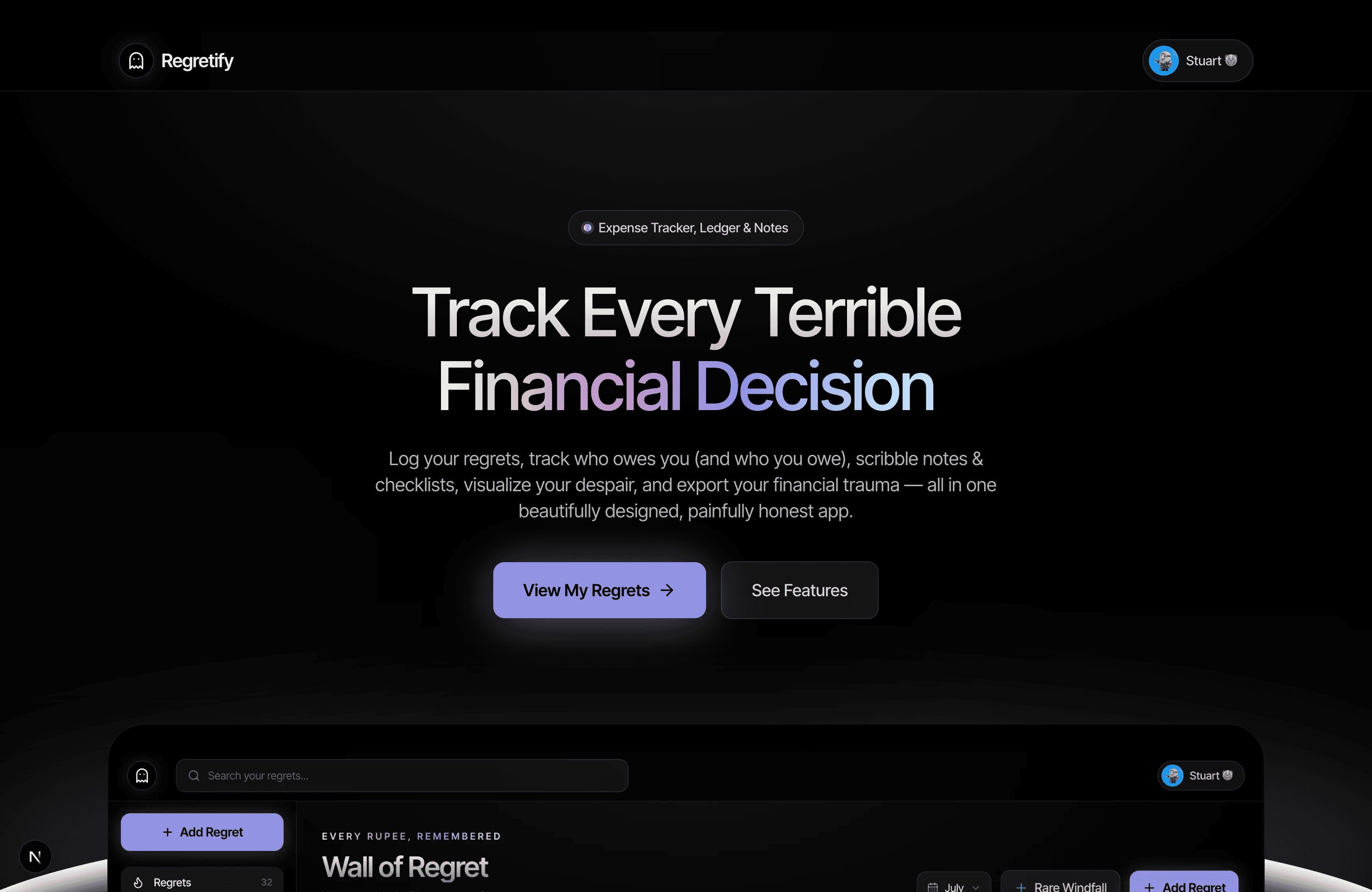 Regretify : Track Your Regrets